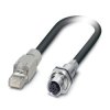 Cat5 Kabel Ethernet długość 250 mm Phoenix Contact Czarny Złącze M12 PEX Żeńskie RJ45 Męski Ekranowane