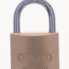 Kłódka średnica szekli: 8mm ABUS z kluczem W budynkach, na zewnątrz mosiężno-stalowa Mosiądz