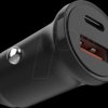 FIXCC20N-CU-BK USB charger 20 W, 5-12 V, 3 A, 1x USB-C, 1x USB-A, car, black