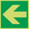 Znak wyjścia, Tworzywo sztuczne, Zielony/biały, Nite-Glo Left Arrow, Opis: WYJŚCIE POŻAROWE