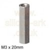 Standoff Brass M3 20 x 5mm AF hex