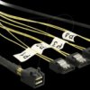 83320 Cable Mini SAS HD SFF-8643 > 4 x SATA 7 pin Reverse + Sideband 0
