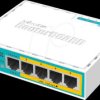 RB750UPR2 hEX PoE lite with 650 MHz CPU, 64 MB RAM, 4x PoE Out, USB