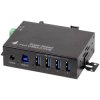 LogiLink UA0443 4-Port USB 3.0 Industrial Hub 5 Gbps Metal Wall/DIN-Rail Mount