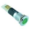 Green LED 12mm Flat Metal Panel Indicator 12V