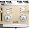 Toster na 4 kromki lampka kontrolna, funkcja tostera SOGO Human Technology