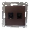 Simon 54 Gniazdo Telefoniczne Podwójne 2Xrj12 Brąz Mat Dt2.01/46