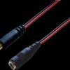 DC extension cord, 2 m, red/black, plug 2.5 x 5.5 mm, straight to coupling 2.5 x 5.5 mm, straight, 075907