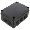 Skrzynka hermetyczna IP65 Puszka instalacyjna 150x110x70mm czarna z dławikami PG21 S-BOX 306c