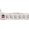 Przedłużacz Z Wyłącznikiem 6-Gniazd Z/U 3M /H05vv-F 3G1/ Biały P1613