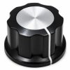 Gałka do potencjometru na oś 6mm - 24x15mm - z bakelitu, czarna - GBC24