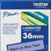 TZE-561 Laminated labelling tape, black on blue, 36 mm