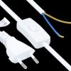 P0386-W015 Euro plug type C with switch, white, 0.75 mm², 1.5 m