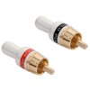 2 pcs Pair HQ RCA Chinch Metal Plug Black + Red