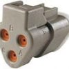 Socket, 3 pole, straight, 2 rows, gray, DT06-3S-EF02