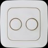 ED-10003 Dual dimming knob, white, incl. central plate and frame