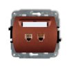 TREND Gniazdo telefoniczne podwójne 2xRJ11 4-stykowy brązowy metalik 9GT-2 KARLIK