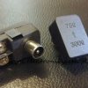 Wtyk TV symetryzujący 300 ohm na 75 ohm
