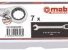 MOB 9002000601 Zestaw kluczy płasko-oczkowych z grzechotką 12 szt. Rozmiar klucza (metryczny) (tylko do tytułu) 8 - 19 m