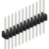 Pin header, 12 pole, pitch 1.27 mm, straight, black, 10060626