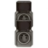 NOWE PLEXO 55 Gniazdo 2x2P+Z pionowe mechanizm 16A - 250V AC antracyt 069843L