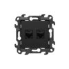 SIMON 24 Gniazdo komputerowe podwójne RJ45 kat 5e czarny mat N52.01/49/KON KONTAKT SIMON