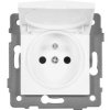 Gniazdo pojedyncze 2P+Z z klapką MODERN-Q, 16A-250V~, białe