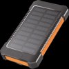 PA0304 Solar power bank, 8000 mAh, 2x USB-A, black/orange, torch