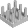 Pin heatsink, (L x W x H) 10 x 10 x 6.5 mm, 25 to 18 K/W, natural aluminum, 10006848